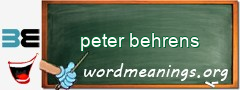 WordMeaning blackboard for peter behrens